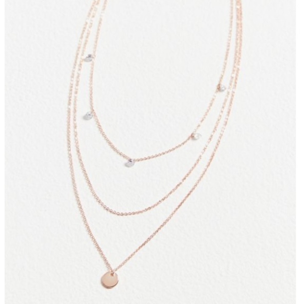 dripping crystals layering necklace